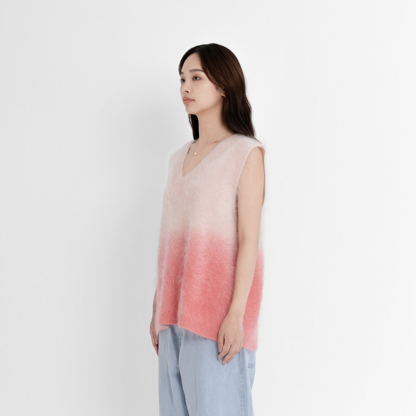 カシミヤベスト/Plant Dye Japanese brushing Cashmere Vest