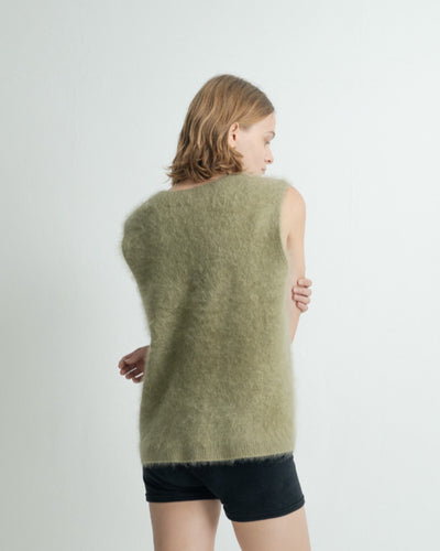 カシミヤベスト/Plant Dye Japanese brushing Cashmere Vest