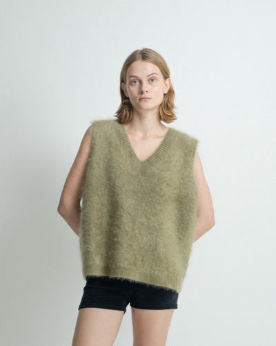 カシミヤベスト/Plant Dye Japanese brushing Cashmere Vest