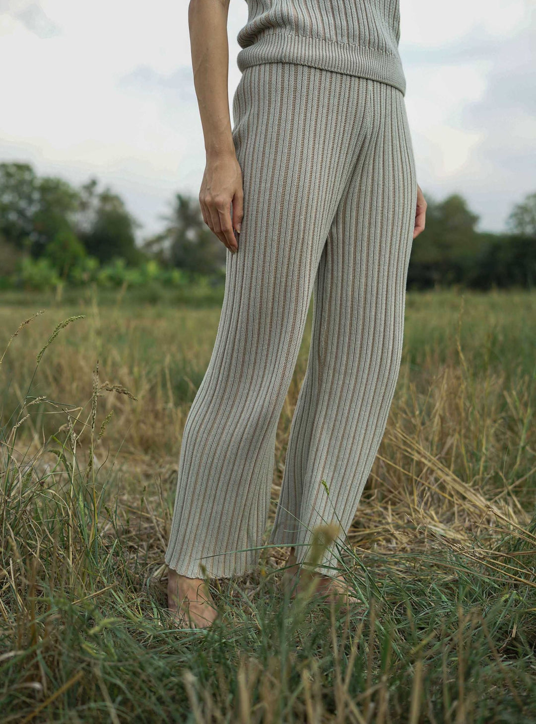 薄手ニットパンツ/COCONUT TROUSERS〈グリーン、ホワイト〉 – VISAL MALL 薄手ニットパンツ/COCONUT TROUSERS〈グリーン、ホワイト〉 – VISAL MALL