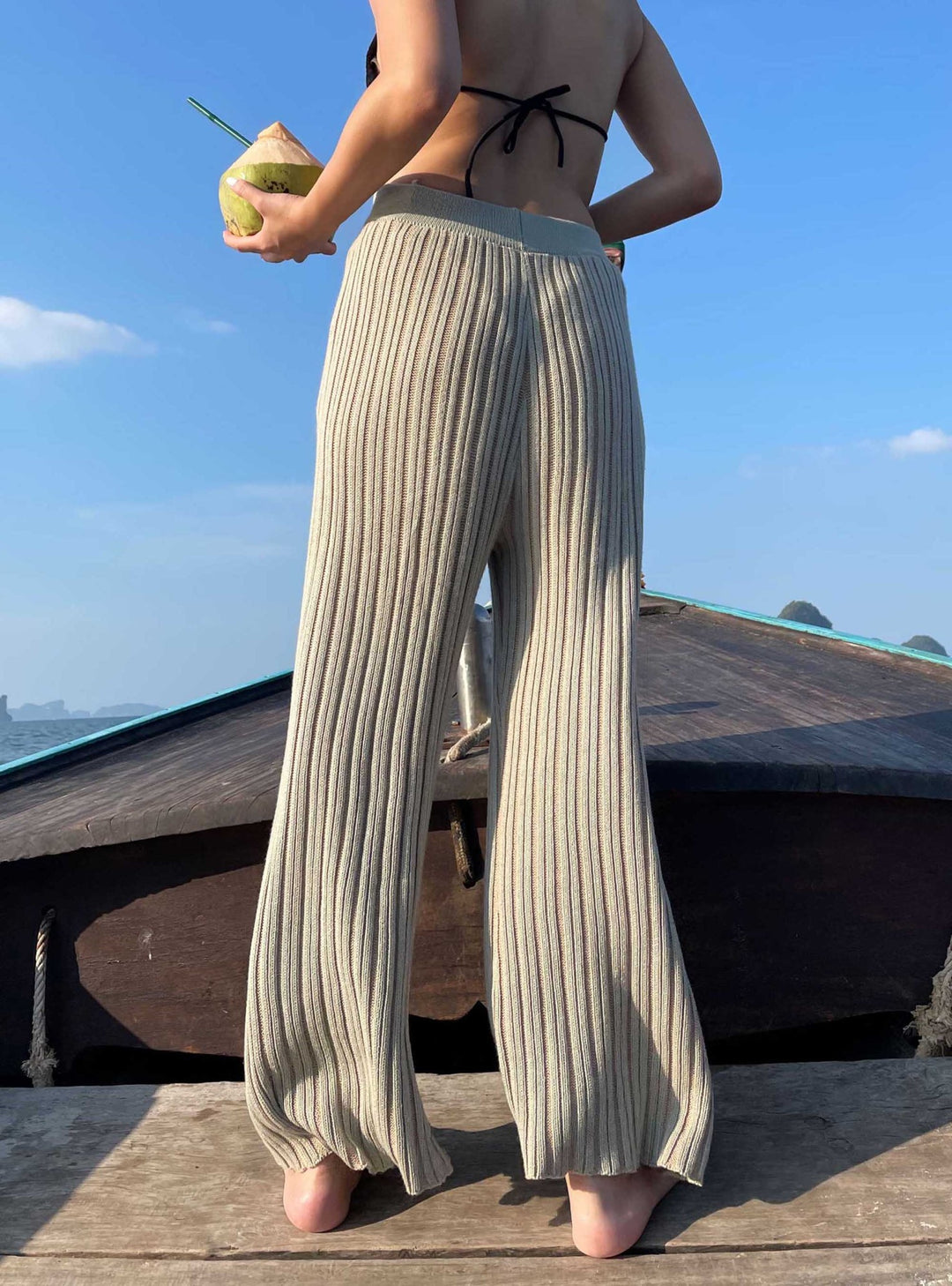 薄手ニットパンツ/COCONUT TROUSERS〈グリーン、ホワイト〉 – VISAL MALL 薄手ニットパンツ/COCONUT TROUSERS〈グリーン、ホワイト〉 – VISAL MALL